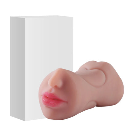 Realistisk manlig masturbator – oral cup, dubbelkanal, analplugg & konstgjord vagina